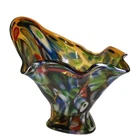 New ListingX-Large Murano Art Glass Handkerchief Scarf Vase Millefiori Confetti Multicolor