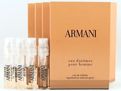 GIORGIO ARMANI EAU D'AROMES POUR HOMME 1.5ml .05oz x 4 COLOGNE SPRAY SAMPLES