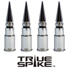 4 True Spike Chrome Spiked Wheel Rim Air Valve Stem Cover Cap Set For Ford F150 4 True Spike Chrome Spiked Wheel Rim Air Valve Stem Cover Cap Set For Ford F150