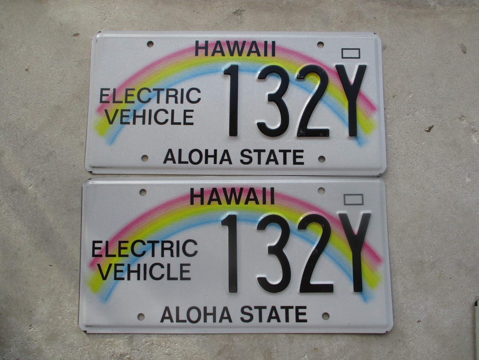 Hawaii Electric Vehicle license plate pair 132Y eBay