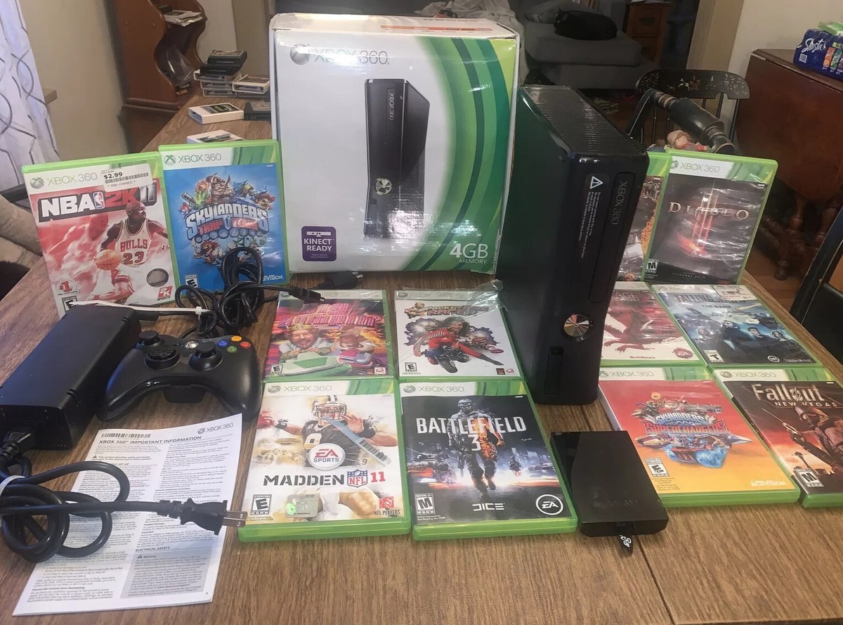 Microsoft Xbox 360 S Slim 4 GB Black In BOX, 250 Gob Exp, 12