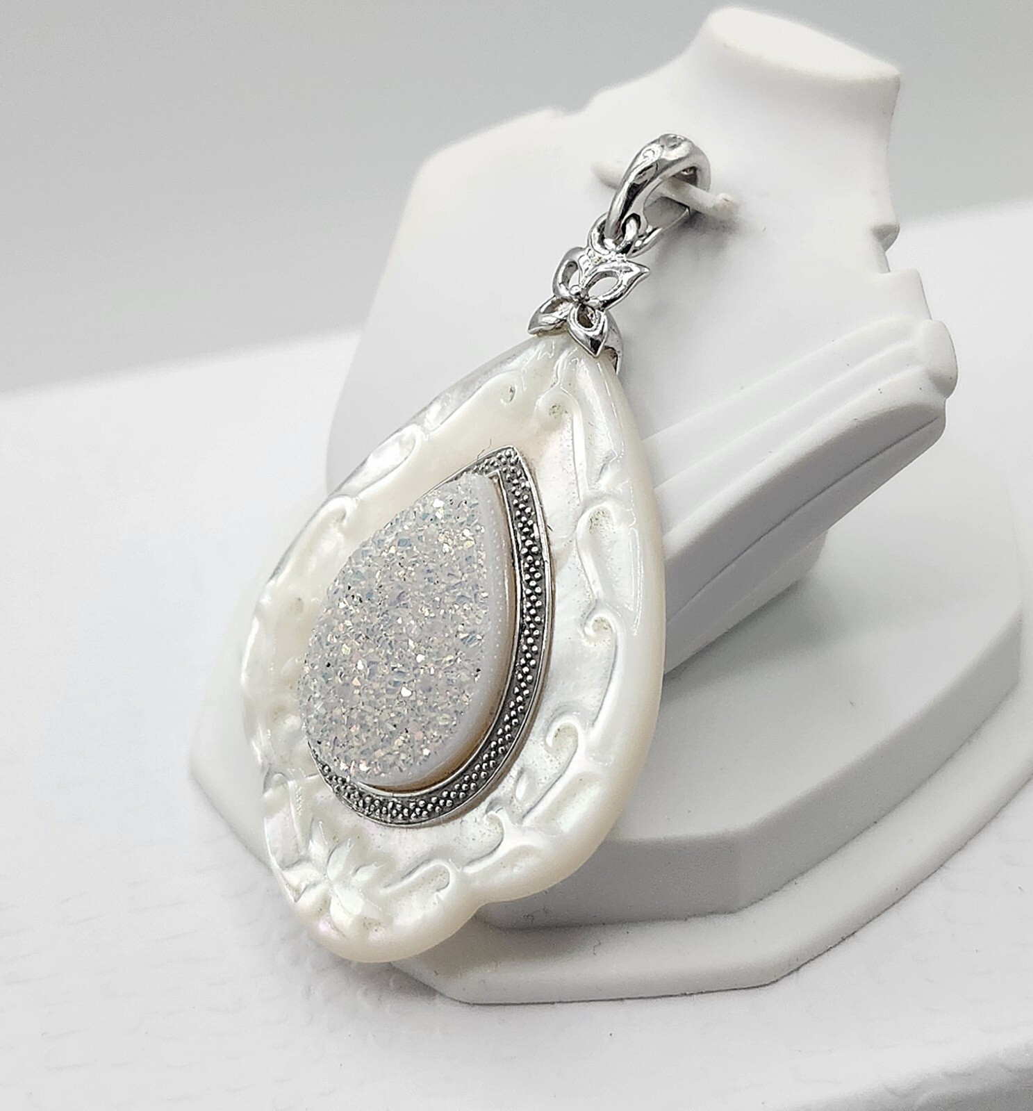 Large EA Designer Signed Sterling Silver Carved M… - image 7