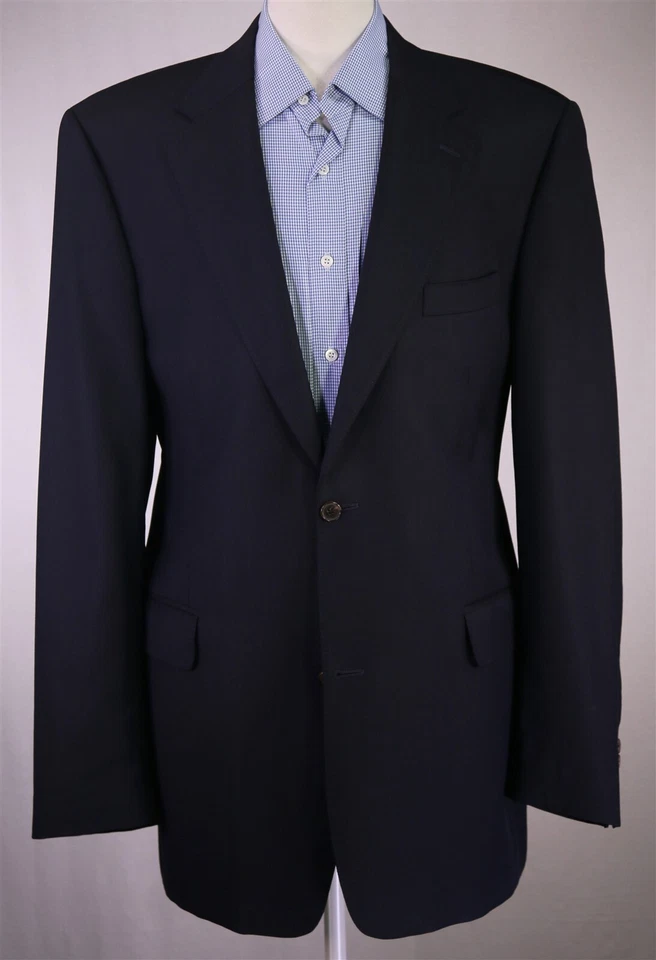 Miller Brothers Ltd Navy Blue Woven 2-Btn Wool Sportcoat Blazer 44XL - Image 2 of 4