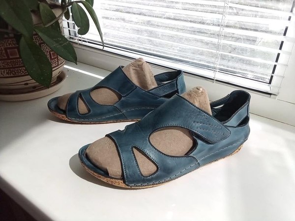 Women Camper Heels Navy Leather 39 #XTY