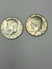 Pair Of 1968 D Kennedy Half Dollars 40 Percent Silver. Lot Includes 2 Coins