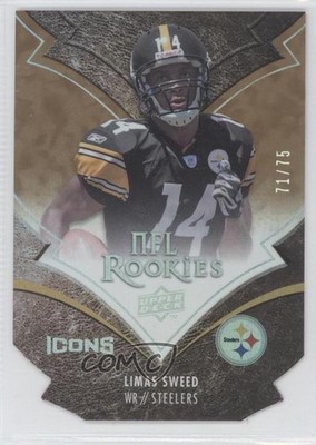 2008 Upper Deck Icons NFL Rookies Gold Die-Cut 71/75 Limas Sweed Rookie RC 7n2