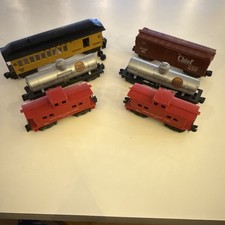 Vintage American Flyer S Gauge Lot of 6- Gulf Tankers 925 24310 ATSF 803 Caboose