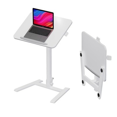 25 Inch Mobile Folding Desk - No Assembly, Pneumatic Sit-Stand, 29-42'' Height...