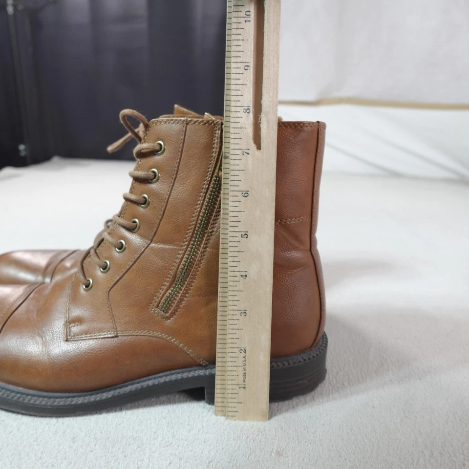 Unlisted Ankle Boots Mens 11.5 Brown Roll Combat Cap Toe Side Zip Kenneth Cole - Image 3 of 4