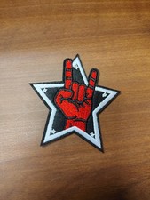 ROCK DEVIL HORNS 3" Iron On Patch