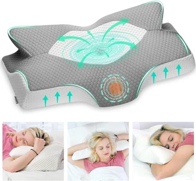 Elviros Cervical Memory Foam Pillow for Neck Pain Orthopedic Neck Pillow
