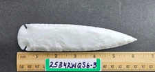 6" White Quartz Spearhead - Hunting - Ceremonial - Hand Knapped