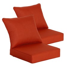 24x24 Outdoor Deep Seat Cushions 2-Pack, 30D Foam, Quarry Red