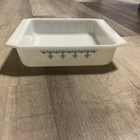 Vintage Pyrex Snowflake Blue Garland Square Baking Pan Casserole Dish 8x8x2 922