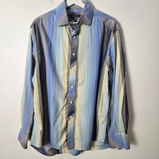 Robert Graham Men's XL Long Sleeve Button-Down Flip Cuffs Shirt Vertical Stripes
