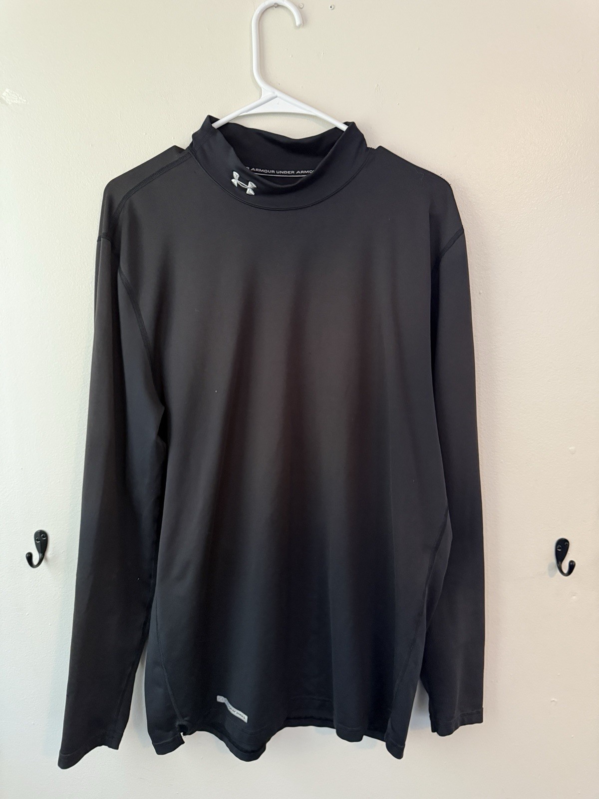 Under Armour ColdGear Fitted Mock Neck Long Sleeve Shirt Men XL Black