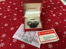 🇩🇪 Rarità orologio da polso vintage Dugena MONZA Formula ChronoSplit full set ~1975