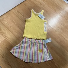 NWT Cat Jack Yellow Two Piece Set Tank Top Shorts Skirt Size 3T 261