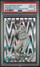 2021 Bowman Chrome Black White RAYWAVE Refractor ANDREW PAINTER PSA 10 Phillies$