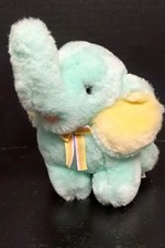 Vintage Chosun Pastel Green & Yellow Plush Elephant Stuffed Animal Toy 7