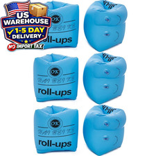   3 Pairs Inflatable Swim Arm Bands Adults Floating Sleeves Water Rings Blue