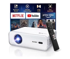 Aurzen EAZZE D1 Smart Projector with WiFi and Bluetooth, Netflix-Officially-L...