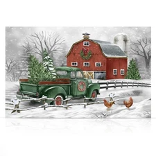 Briarwood Lane Christmas on the Farm Large LED Canvas Art