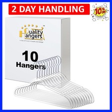 Quality Plastic Hangers - 10 Pack, 16.5 Inch, Heavy Duty, Space Saving, Acryl...