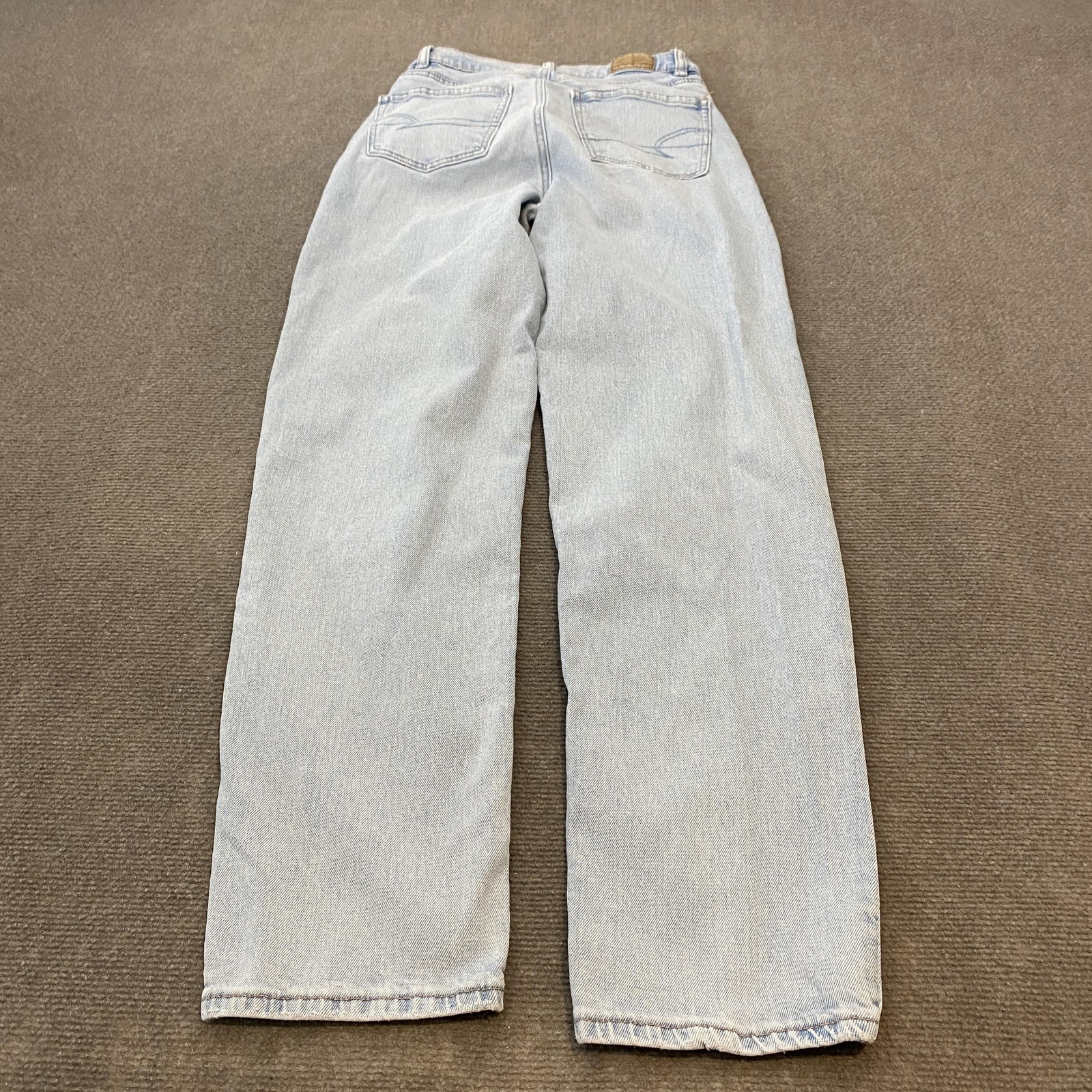 American Eagle Jeans Womens 0 Light Wash Highest Rise Baggy Straight Denim Y2K