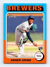 #160 2024 Topps Heritage  Abner Uribe RC Milwaukee Brewers