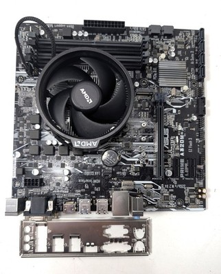 Asus Prime A320M-A Mainboard + AMD Ryzen 3 2200G + Kühlkörper + Backplate