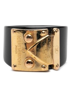 Preloved louis vuitton Resin Band Ring Women Black Fashion Rings One Size