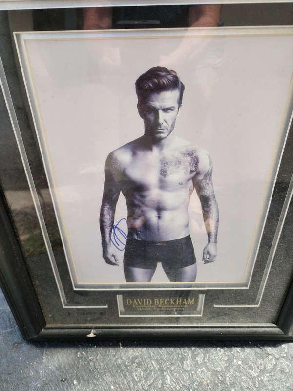 David Beckham Intimately Beckham Signed Black and white photo 12 X 14
