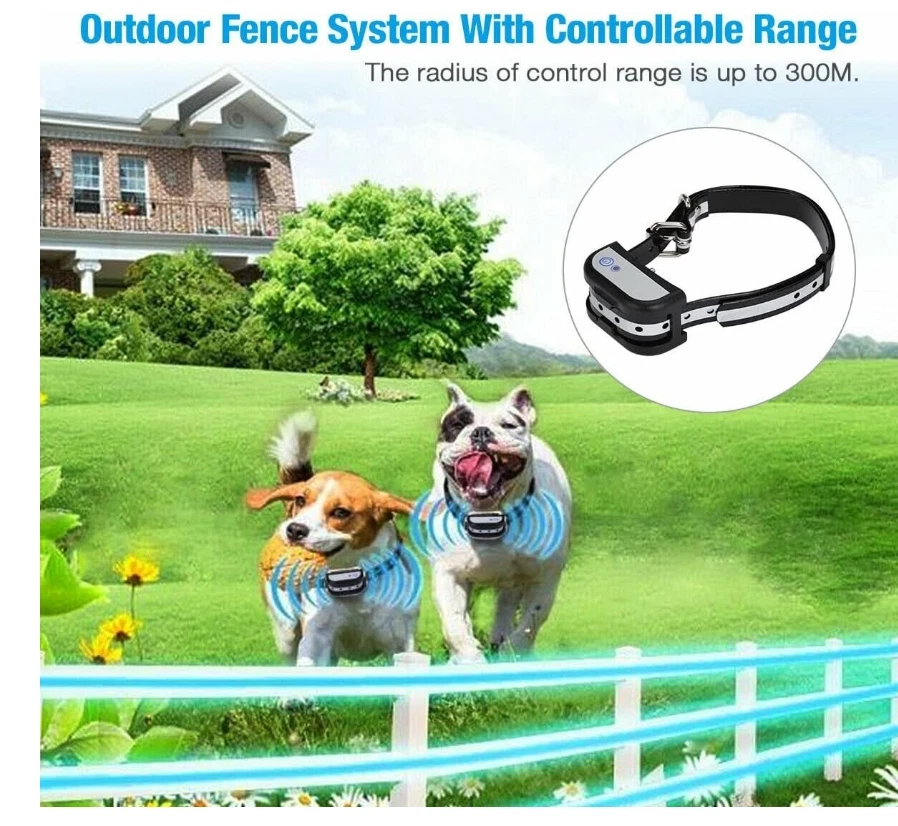 Cerca eléctrica para 2 perros 2 en 1 inalámbrico collar de cerca para perros sistema de contención de mascotas Foto 3 de 4
