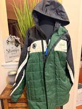 Nike Legacy Men's L Hooded Insulated Full Zip Puffer Jacket Green Black White