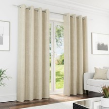 Image of Knightsbridge Chenille Blackout Eyelet Curtains, 3 colours, thermal , lovely