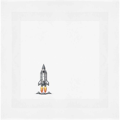 Baumwollserviette/Essenstuch ''Retro Gaming Style Rocket Taking Off'' (NK00048926)