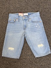 NEW Boys Levi s 511 Slim Denim Shorts Size 8 Reg. - Distressed - 9.5 Inseam