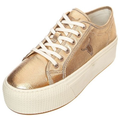 WINDSOR SMITH SHATTER GOLD GOLD CANVAS LOGO STIER PLATFORM ORIGINAL UND NEU