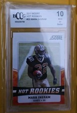 Graded 2011 Score Hot Rookies Mark Ingram Rookie Card BCCG 10 Mint+ RC. rookie card picture