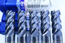 LOT ( 5 ) NEW 1/2" GARR VRX  6 FLUTE .030" RADIUS 60124 SOLID CARBIDE END MILLS