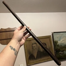 Antique Brown Leather slave Whip rod 22 1/4"  rattle stick native indian whip