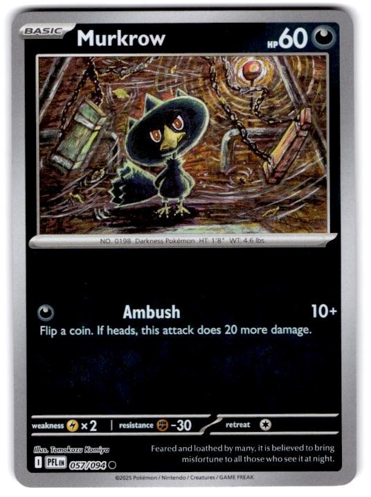 ME02: Phantasmal Flames #057/094 Murkrow Reverse Holo NM/LP
