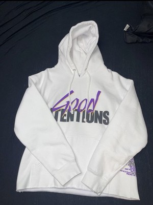 VLONE NAV Good Intentions Hoodie Size Medium cropped Streetwear Designer White