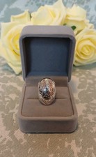 Vintage Style Sterling Silver Faux Locket / Poison Ring ~ Size M - O