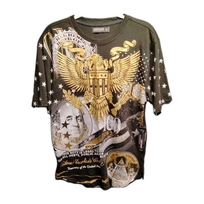 Men's XL Contender US treasury Dollar Bill shirt New With Tags 