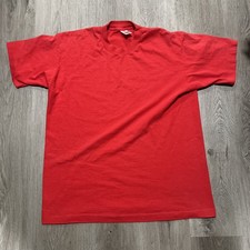 Vintage Fruit Of The Loom Casual Wear Single Stitch Red Large Tshirt Made In USA