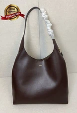 🎁 Real Photo CU044 Brooklyn Shoulder Bag 39 Handbag Natural Grain Leather Dark