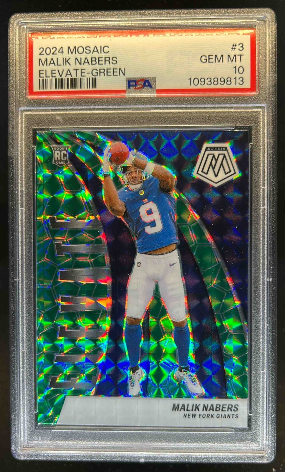 Malik Nabers Panini Mosaic Elevate #3 Green