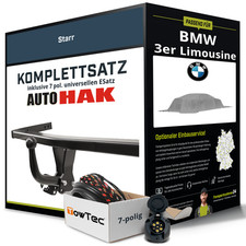 Für BMW 3er Limousine Typ E30 Anhängerkupplung starr +eSatz 7pol uni. 82- NEU